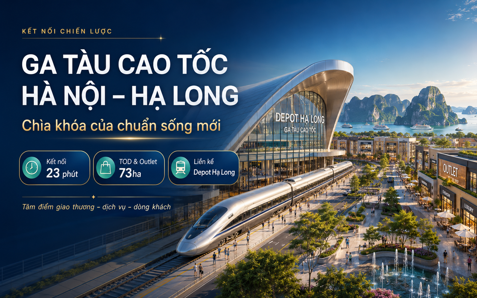 Ga tàu cao tốc Hà Nội Hạ Long và TOD Depot tại Vinhomes Global Gate Hạ Long